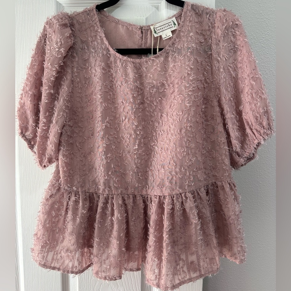 Love Riche Pink Textured Blouse